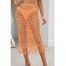 Fringe Openwork High Waist Swim Skirt