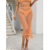 Fringe Openwork High Waist Swim Skirt