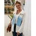 Plush Contrast Zip Up Coat