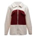 Plush Contrast Zip Up Coat