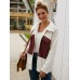 Plush Contrast Zip Up Coat