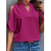 Summer New V-neck Stylish Off Shoulder Sleeve Women's Top