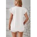 V-neck woven jacquard pile sleeve casual work top