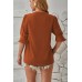 New solid color V-neck mid sleeve comfortable and breathable casual top