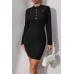 Perfee Mock Neck Long Sleeve Mini Dress Perfee Mock Neck Long Sleeve Mini Dress