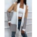 Shiny Color Block Open Front Cardigan