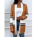 Shiny Color Block Open Front Cardigan