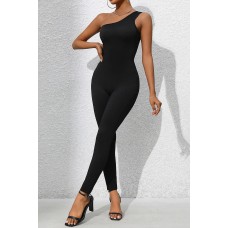 One Shoulder Sleeveless Jumpsuit