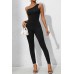 One Shoulder Sleeveless Jumpsuit