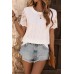 Perfee Eyelet Round Neck Short Sleeve T-Shirt