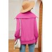 New long sleeved zipper lapel shawl pullover hoodie for women