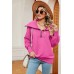New long sleeved zipper lapel shawl pullover hoodie for women