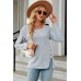 Slit Decorative Button Square Neck T-Shirt