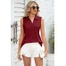Ruched Johnny Collar Tank