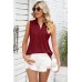 Ruched Johnny Collar Tank