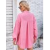 Washed loose long sleeved denim shirt top