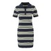 Striped POLO collar short sleeved knitted dress
