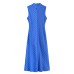 Fashion Half High Collar Zipper Striped Dress for Women