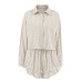 Grid long sleeved shirt wide leg shorts two-piece set