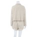 Grid long sleeved shirt wide leg shorts two-piece set