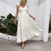 Solid color comfortable vacation style dress for women