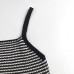 Skirt style hem striped camisole vest top for women
