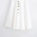 V-neck single breasted short sleeved waist cinched dress for women