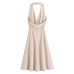 Backless lace up sleeveless hanging neck dress for women
