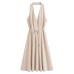 Backless lace up sleeveless hanging neck dress for women