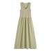 U-neck sleeveless patchwork vest style dress for women