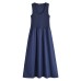 U-neck sleeveless patchwork vest style dress for women