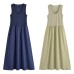 U-neck sleeveless patchwork vest style dress for women