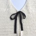 Bow decoration knitted hollow camisole vest