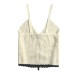 Bow decoration knitted hollow camisole vest