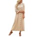 Commuting retro elegant style long skirt dress