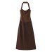 Backless sleeveless patchwork halter dress for women