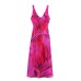 Fashionable backless printed MIDI dress for women