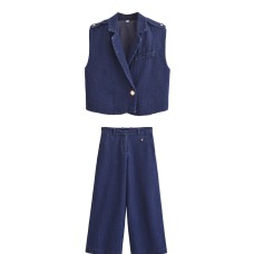 Cowboy suit vest vest+jeans suit for women