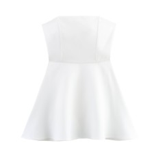 Minimalist strapless slim fit short dress for women