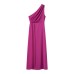 European and American style single shoulder waist knitted dress for women