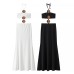 One shoulder hollowed out backless long dress for women