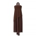 European and American style mesh patchwork strapless hanging neck dress for women