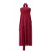 European and American style mesh patchwork strapless hanging neck dress for women