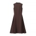 Half high neck large skirt vest style dress for women