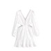 V-neck lace waist opening short dress for women
