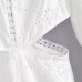 V-neck lace waist opening short dress for women