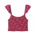 Printed suspender+printed skirt set for women