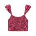 Printed suspender+printed skirt set for women
