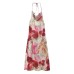 Beaded embroidered chiffon halter dress for women