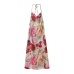 Beaded embroidered chiffon halter dress for women